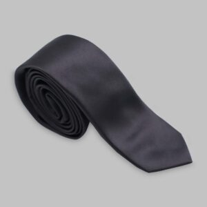 Cravate Slim En satin - Gris foncé