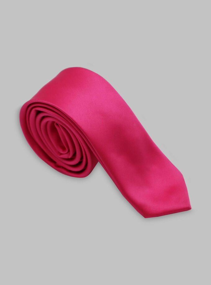 Cravate Slim En satin - Fuchsia