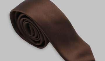 Cravate Slim En satin – Marron
