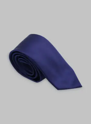 Cravate En Satin - Bleu Marine