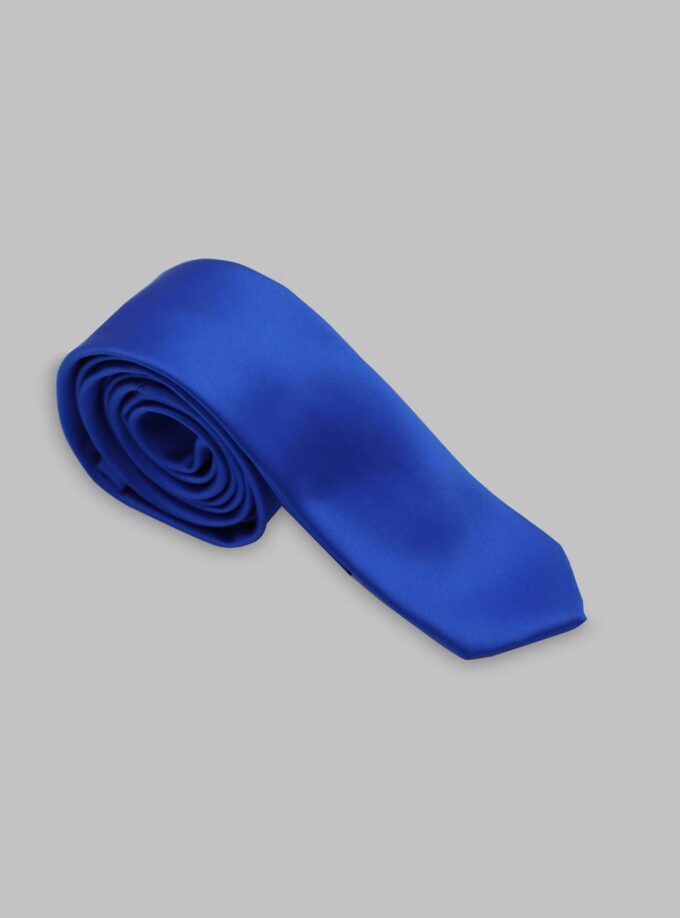 Cravate Slim En satin - Bleu Royale