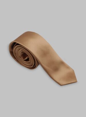 Cravate Slim En satin - Beige