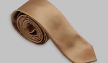 Cravate Slim En satin – Beige