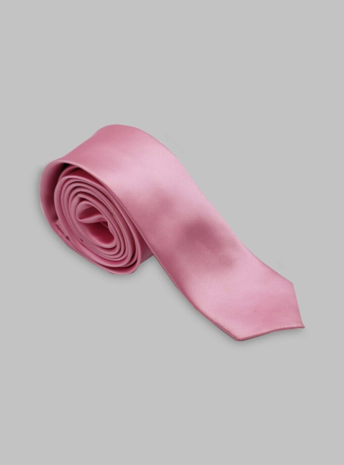 Cravate Slim En satin - Rose