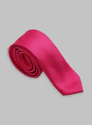 Cravate Slim En satin - Fuchsia