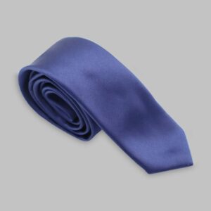 Cravate Slim En satin - Bleu Marine
