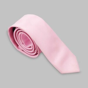 Cravate Silm en satin diagonale - Rose