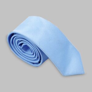 Cravate Silm en satin diagonale - Ciel