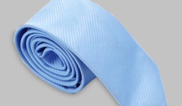 Cravate Silm en satin diagonale – Ciel