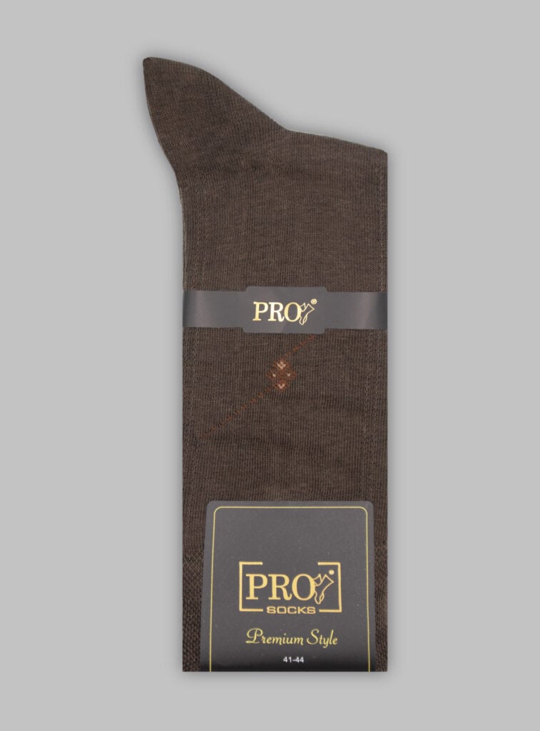 Chaussettes Micro Motif Coton - Marron