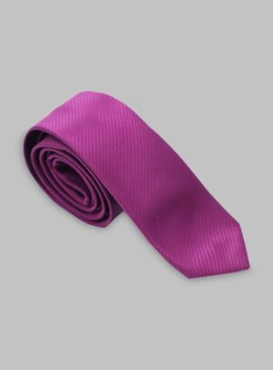 Cravate Silm en satin diagonale - Parme