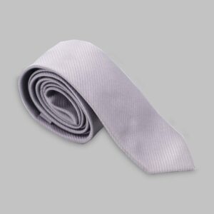 Cravate Silm en satin diagonale - Gris Clair