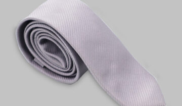Cravate Silm en satin diagonale – Gris Clair