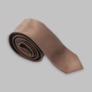 Cravate Silm en satin diagonale - Marron