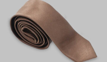 Cravate Silm en satin diagonale – Marron