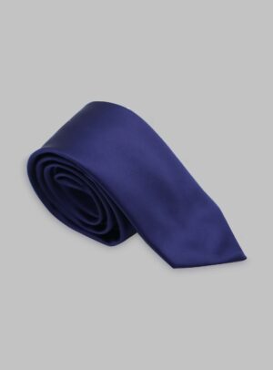 Cravate En Satin - Bleu Marine