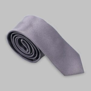 Cravate Silm en satin diagonale - Gris Foncé