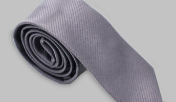 Cravate Silm en satin diagonale – Gris Foncé