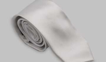 Cravate En Satin – Blanc