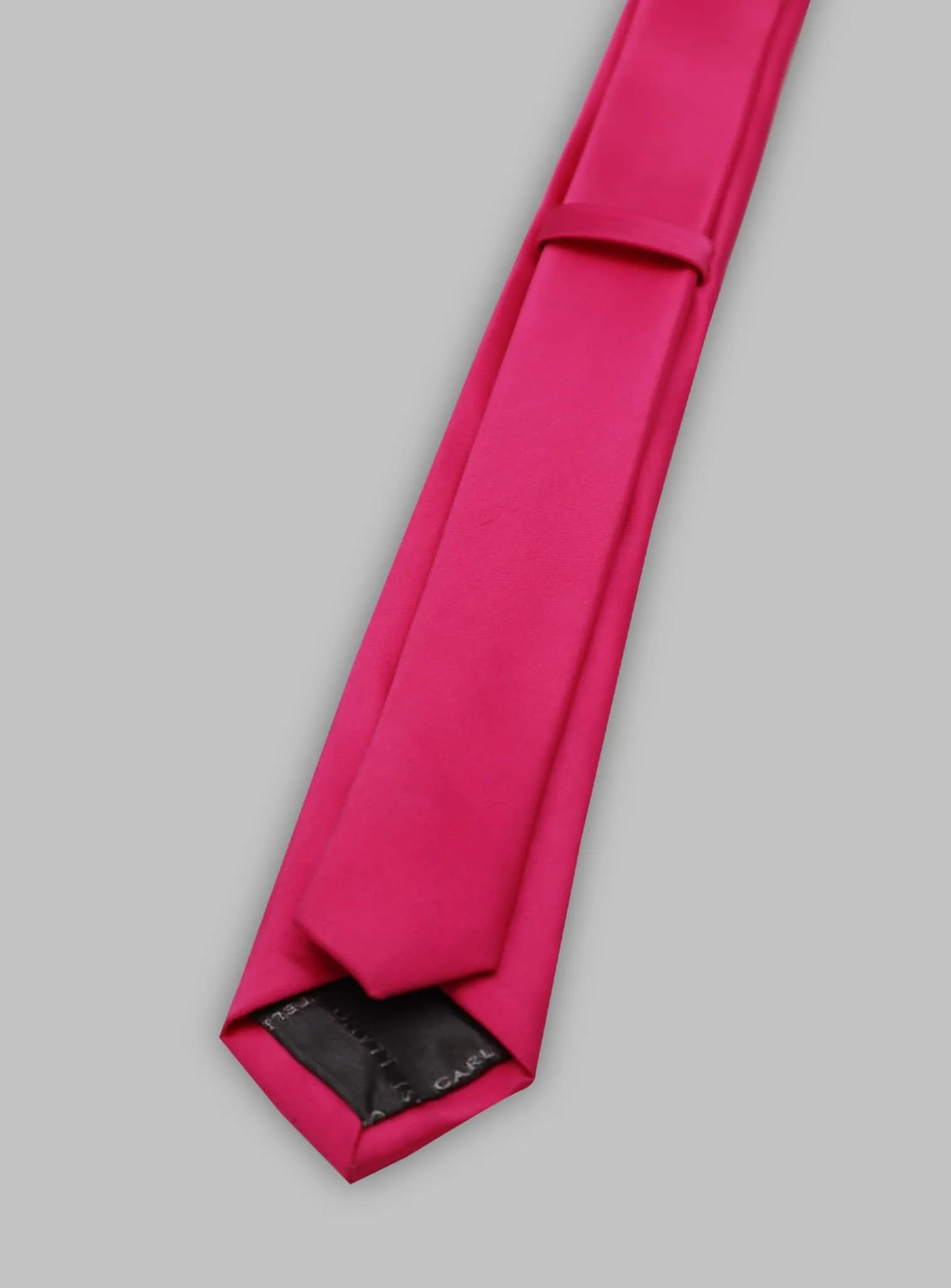 Cravate Slim En satin - Fuchsia – Image 2