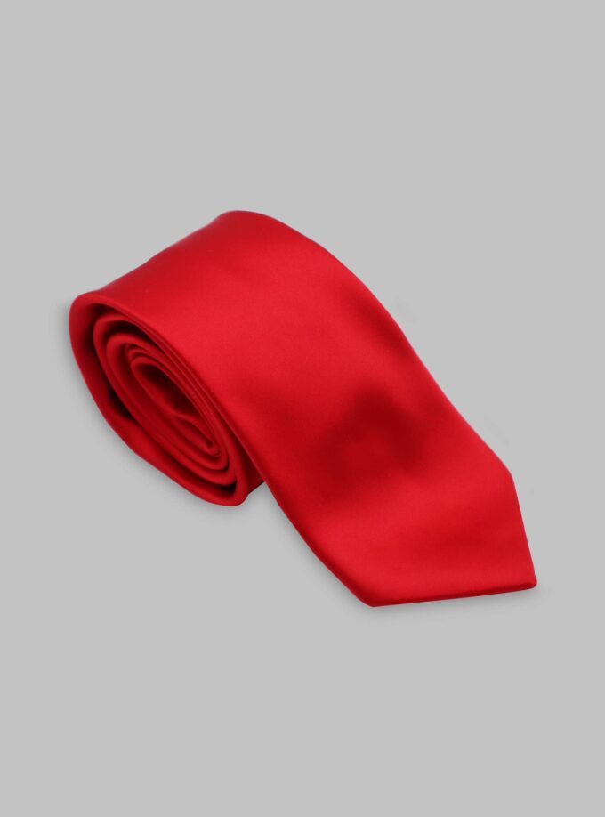 Cravate En Satin - Rouge
