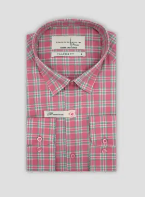 Chemise Ajustée Carreaux - Rose