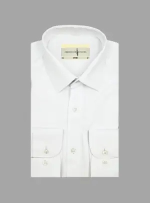 Chemise Ajustée Oxford Piqué – Blanc