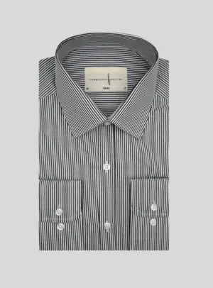 Chemise Ajustée Rayée satinée - Noir