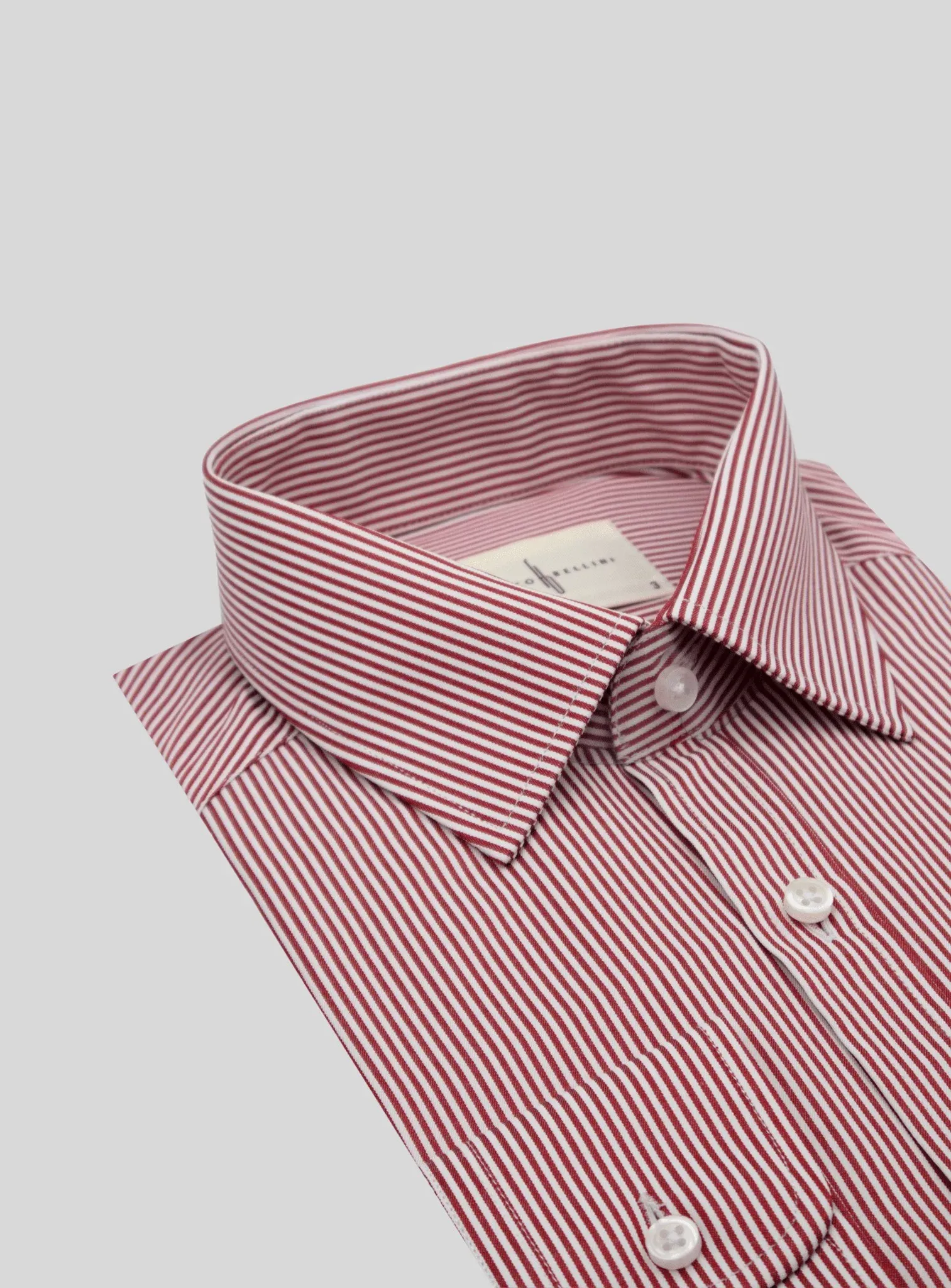 Chemise Ajustée Rayée satinée - Bordeaux – Image 2