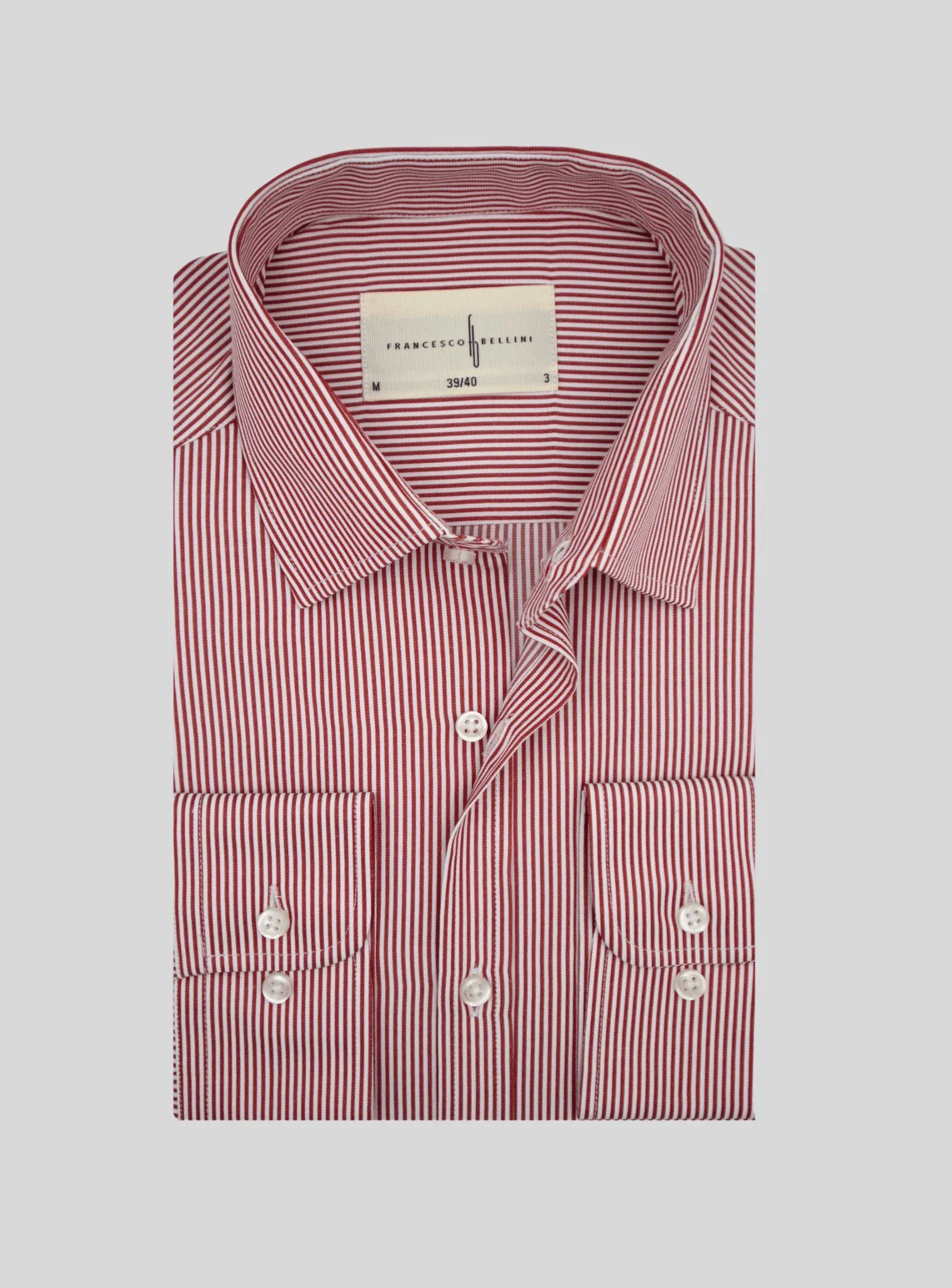 Chemise Ajustée Rayée satinée - Bordeaux – Image 3