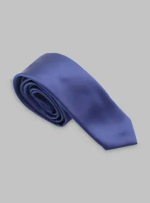 Cravate Slim En satin - Bleu Marine