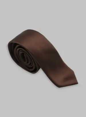 Cravate Slim En satin - Marron