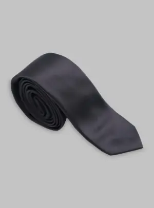 Cravate Slim En satin - Gris foncé
