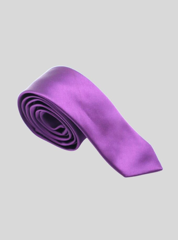 Cravate Slim En satin - Parme