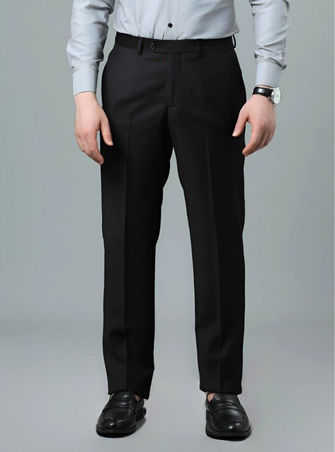Pantalon de Costume Uni Slim - Noir