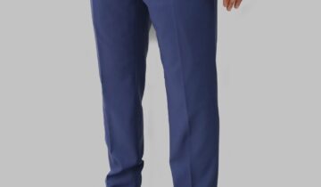 Pantalon de Costume Uni Slim – Bleu