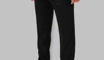 Pantalon Ville Chiné Coupe Ajusté – Bleu Nuit