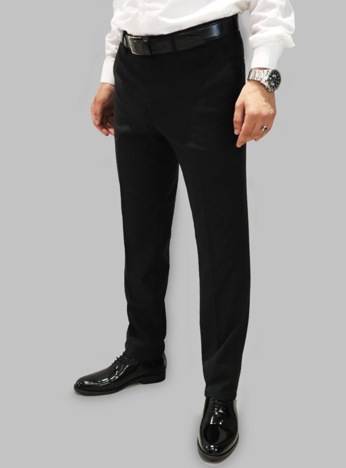 Pantalon Ville Chiné Coupe Ajusté - Bleu Nuit