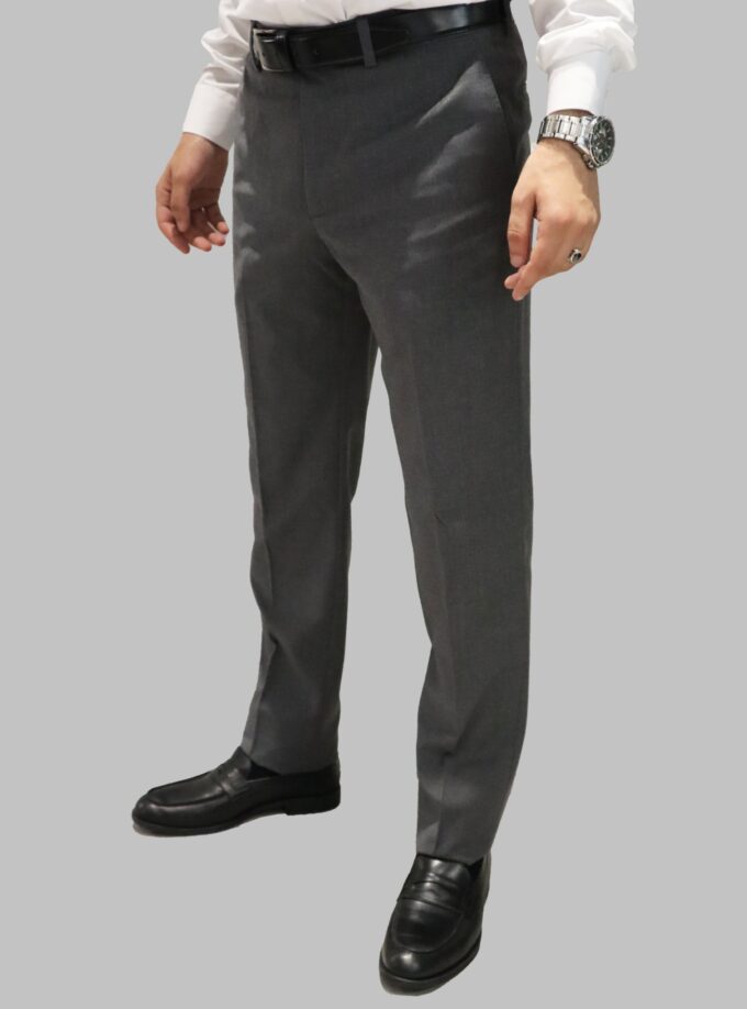 Pantalon Ville Chiné Coupe Ajusté - Gris Chiné