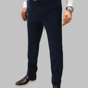 Pantalon Ville Fil-a-Fil Coupe Ajusté  - Bleu Marine