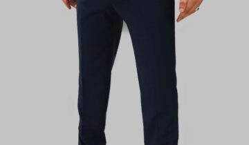 Pantalon Ville Fil-a-Fil Coupe Ajusté  – Bleu Marine