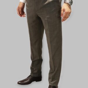 Pantalon Ville Fil-a-Fil Coupe Ajusté - Marron