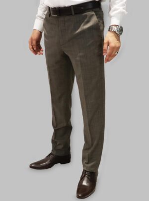 Pantalon Ville Fil-a-Fil Coupe Ajusté - Marron