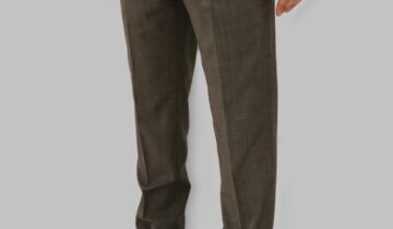 Pantalon Ville Fil-a-Fil Coupe Ajusté – Marron