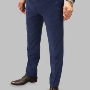 Pantalon Ville Fil-a-Fil Coupe Ajusté - Bleu