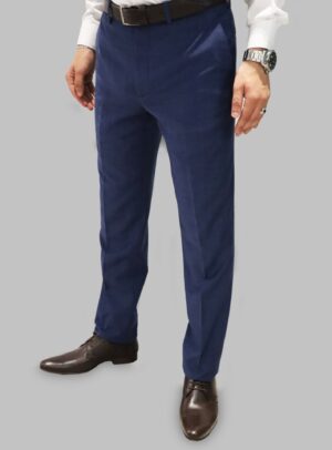 Pantalon Ville Fil-a-Fil Coupe Ajusté - Bleu
