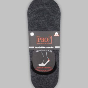 Chaussettes Invisible Uni Coton- Gris Foncé