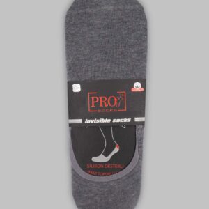 Chaussettes Invisible Uni Coton - Gris Clair