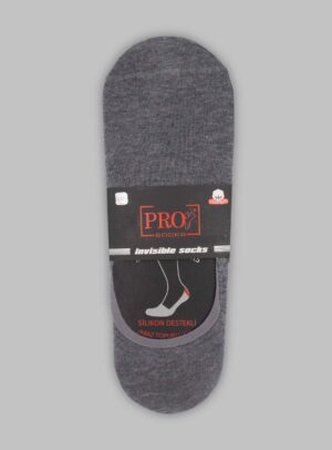 Chaussettes Invisible Uni Coton - Gris Clair
