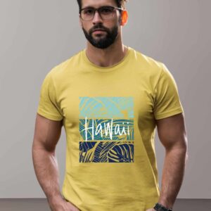 T-shirt Ajusté Coton Imprimé - Jaune